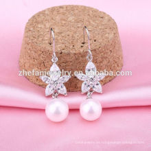 Pureza plata 925 pendientes moda perla pendientes moda plata 925 gancho pendientes